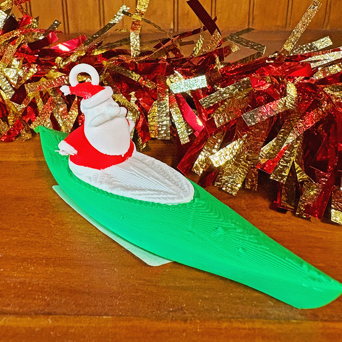 Osprey Bay Kayaking Santa Ornament